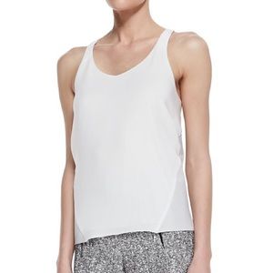 rag & bone Chieftain Leather-Trim Racerback Tank